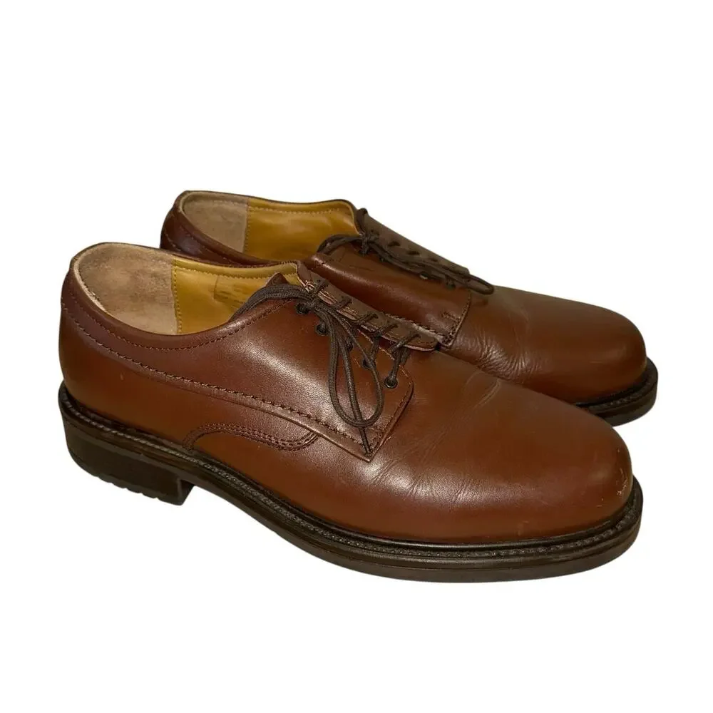 Croft & Barrow Made in Italy Leather Oxford Shoes Men's 9.5 Brown Lace‎ Up Dress